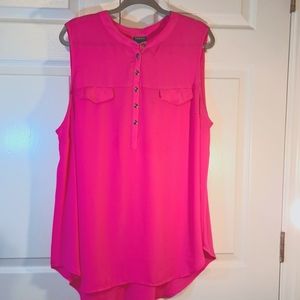 Torrid pink sleevless hi low blouse